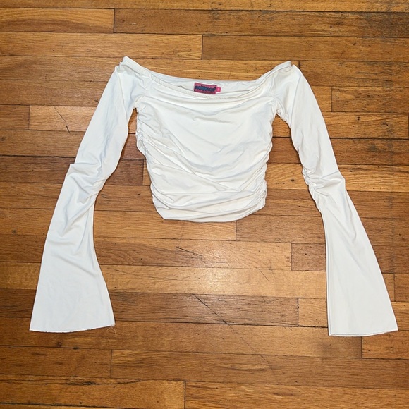 Edikted Corey Ruched Off Shoulder Long Sleeve Top, size XS - Picture 2 of 12